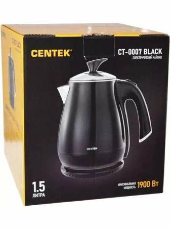 5. Чайник Centek CT-0007  1.5л, 1900Вт, съёмная крышка, двойные стенки, эффект термоса