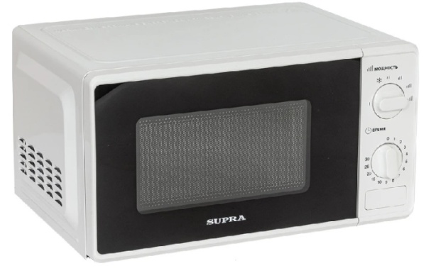 2. СВЧ SUPRA 20MW65 белый, 20л, 700Вт, механич.панель