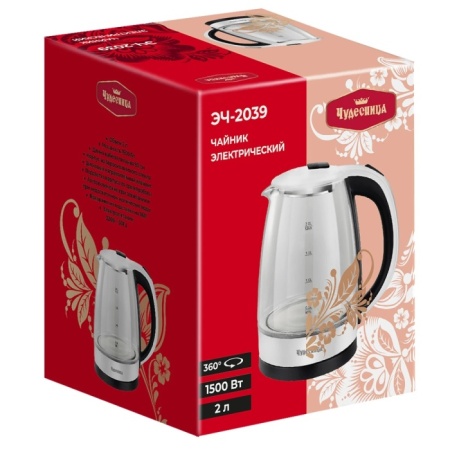 3. Чайник Чудесница ЭЧ-2039 1,8л 1,8кВт диск,