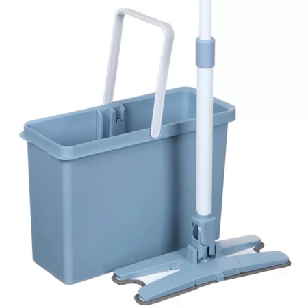 1. Набор для уборки Bossclean SR-T7 (ведро с отжимом, швабра), серо-голубая