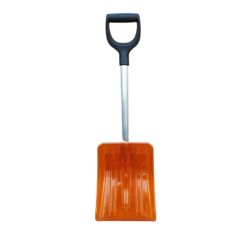 Лопата автомобильная ПОЛИКАРБОНАТ (оранжевая) с алюминиевым черенком и V ручкой