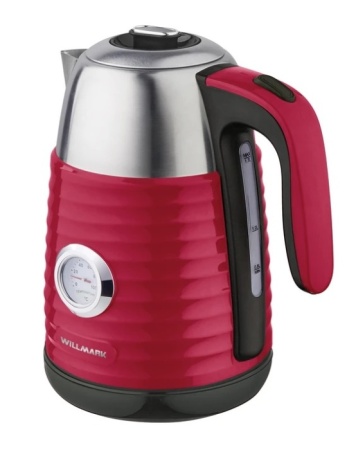 2. Чайник WILLMARK WEK-1738PST красный, 1.7л,эффект термоса,термометр