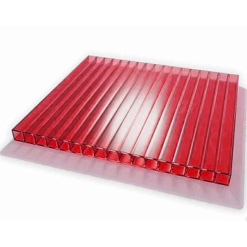 Поликарбонат сотовый 2,1х12м т. 4мм красный
