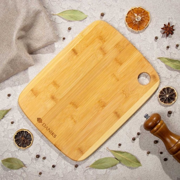 2. Доска разделочная бамбук, 30.5х23х1 см, прямоугольная, Daniks, Бамбук, H-1568