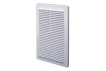 Решетка вентиляционная П2030Р разъемная с москитной сеткой, белая