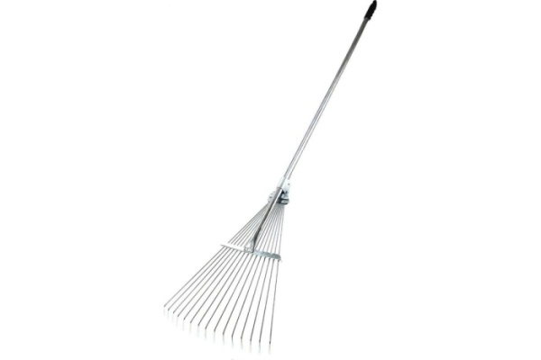 Грабли веерные провол.раздвижные на метал. ручке 15 зуб