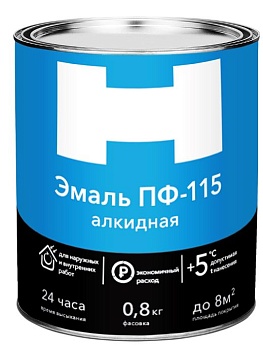 Краска эмаль ПФ-115 0,8кг салатная "Н"