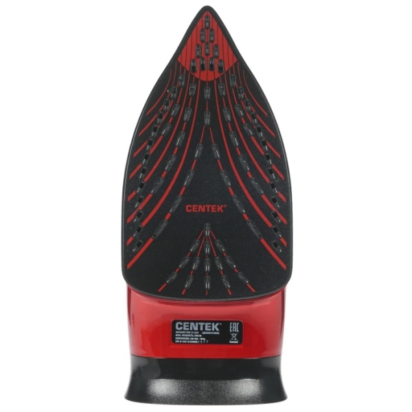 3. Утюг Centek CT-2359 RED 3000Вт, керамическ подошва, 320мл, паровой удар, самоочистка, защ протекания