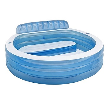 Бассейн надувной Swim centre 224x216x76 640л с подголовником, 57190