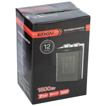 3. Тепловентилятор ENGY PTC-305 1.5кВт,2ступ.нагр,керам.вращение