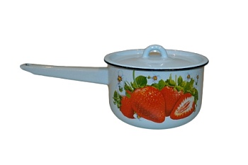 Ковш 1,5л с крышкой 1с43с Клубника садовая серо-голубой